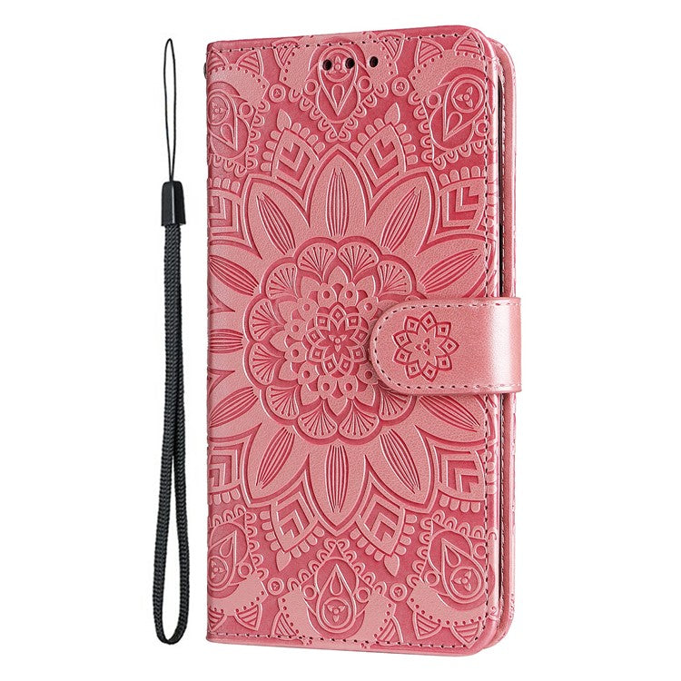 For OnePlus 13 Case Sunflower Imprint Leather Wallet Phone Cover - Pink