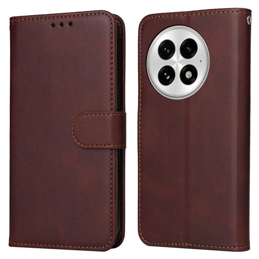 For OnePlus 13 Case Wallet PU Leather Folio Flip Phone Cover - Brown