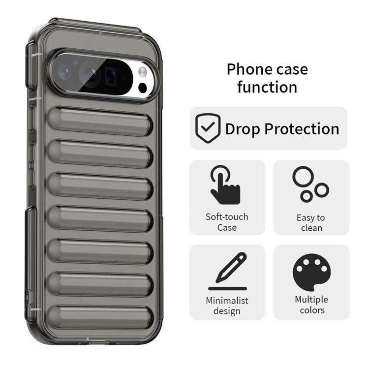 For Google Pixel 9 Pro XL Case Protective TPU Phone Cover - Transparent Grey