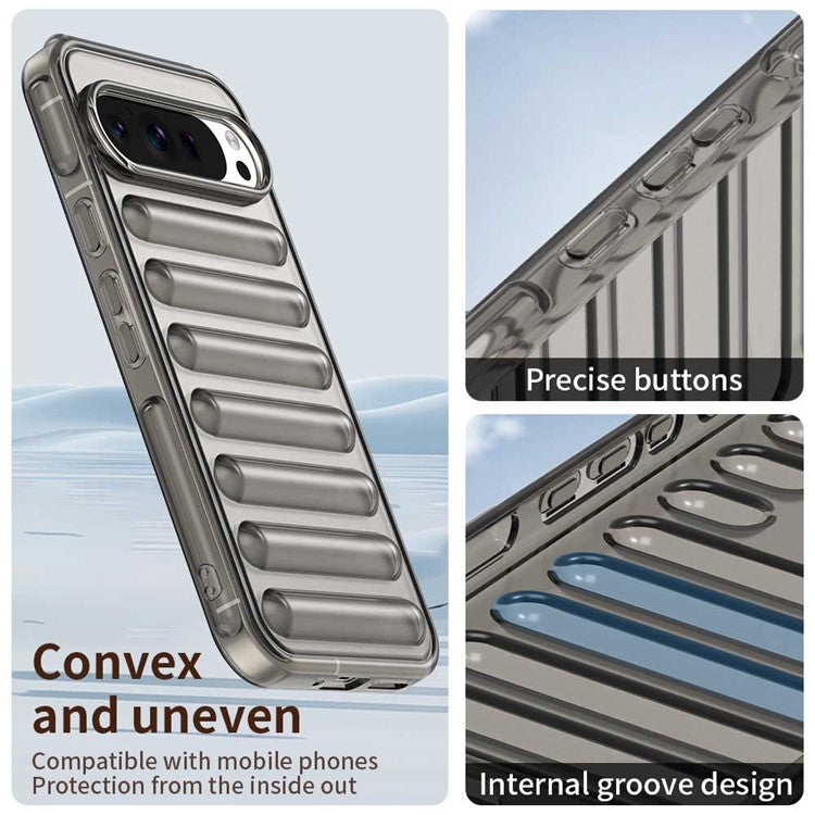 For Google Pixel 9 Pro XL Case Protective TPU Phone Cover - Transparent Grey