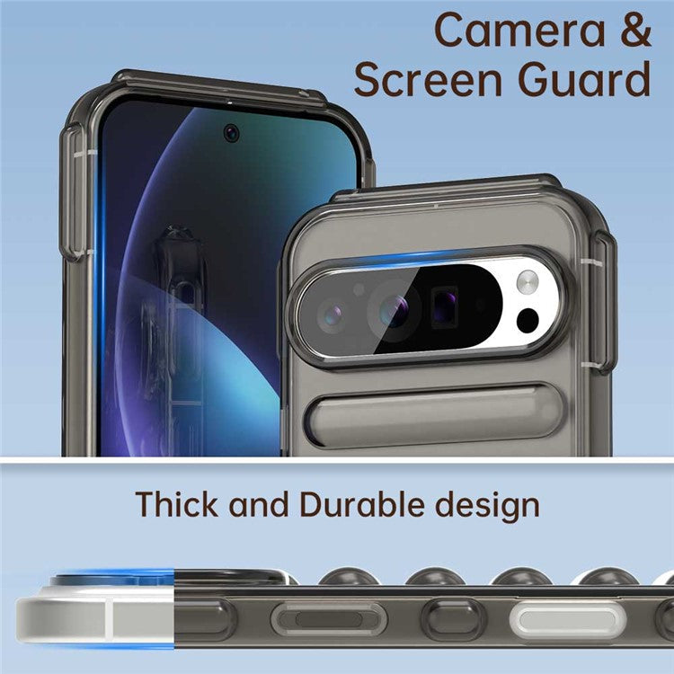 For Google Pixel 9 Pro XL Case Protective TPU Phone Cover - Transparent Grey