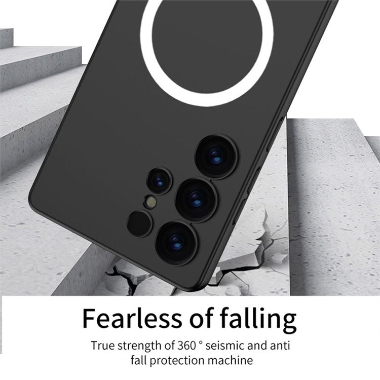 GKK For Samsung Galaxy S25 Ultra Case Compatible with MagSafe PC Phone Cover Dual Color Design - Black / Black