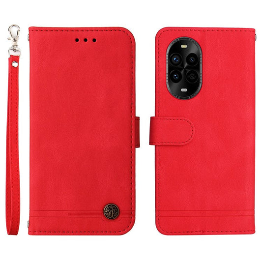 For Huawei nova 13 Pro 5G Wallet Case Skin Touch Leather Phone Cover Tree Pattern Hardware - Red