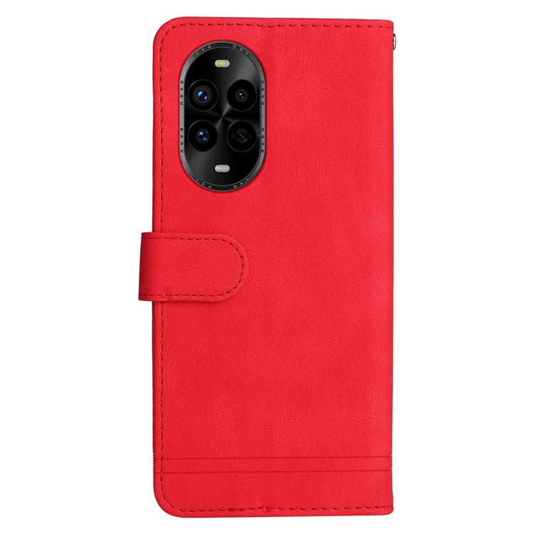 For Huawei nova 13 Pro 5G Wallet Case Skin Touch Leather Phone Cover Tree Pattern Hardware - Red