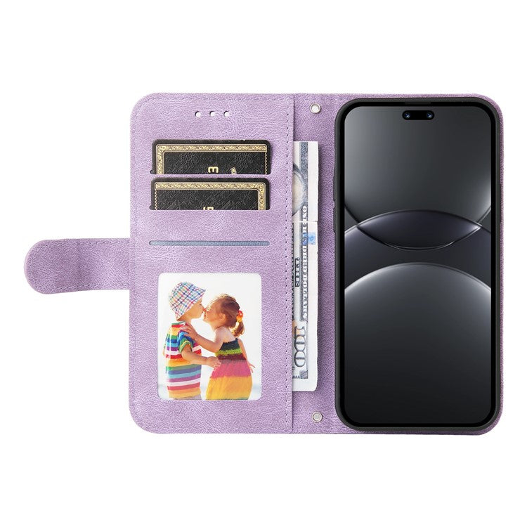 For Huawei nova 13 Pro 5G Wallet Case Skin Touch Leather Phone Cover Tree Pattern Hardware - Purple