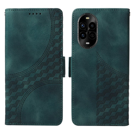 For Huawei nova 13 Pro 5G Case PU Leather Phone Cover Rhombus Starry Imprinted - Green