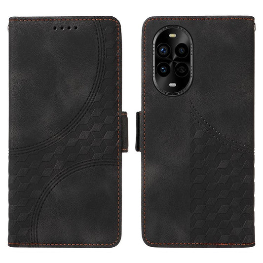 For Huawei nova 13 Pro 5G Case PU Leather Phone Cover Rhombus Starry Imprinted - Black