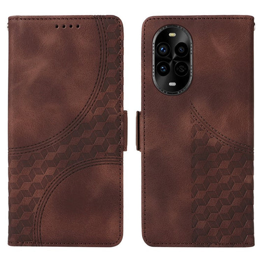 For Huawei nova 13 Pro 5G Case PU Leather Phone Cover Rhombus Starry Imprinted - Brown