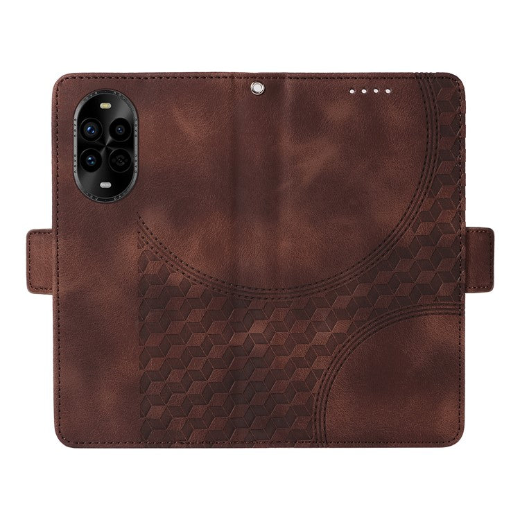 For Huawei nova 13 Pro 5G Case PU Leather Phone Cover Rhombus Starry Imprinted - Brown