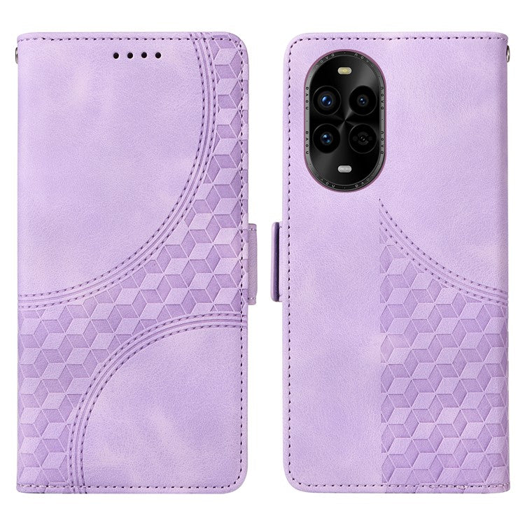 For Huawei nova 13 Pro 5G Case PU Leather Phone Cover Rhombus Starry Imprinted - Purple