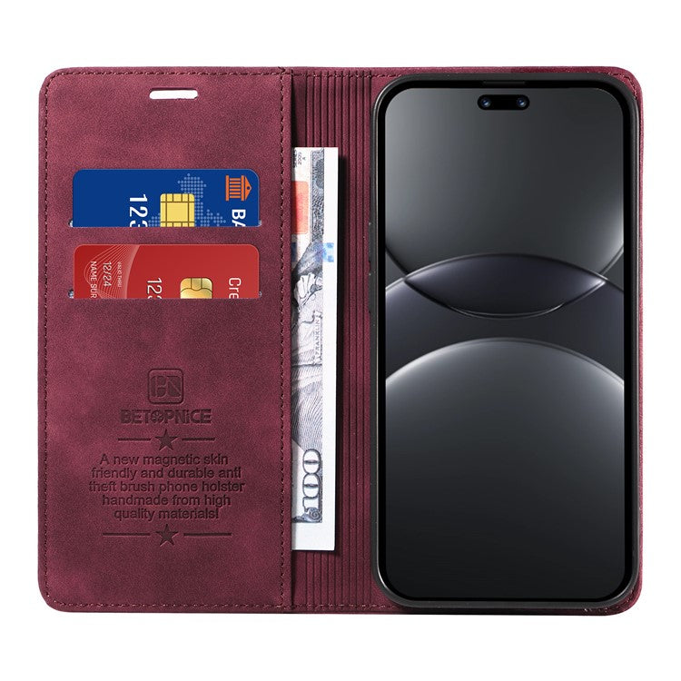 BETOPNICE 003 For Huawei nova 13 Pro 5G Wallet Case Leather Phone Cover with Stand - Red