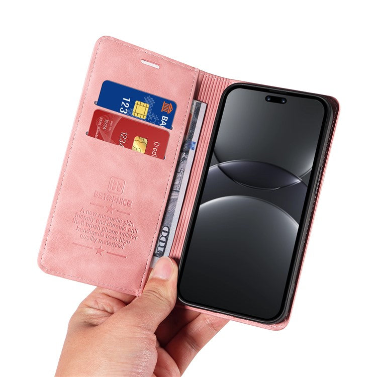 BETOPNICE 003 For Huawei nova 13 Pro 5G Wallet Case Leather Phone Cover with Stand - Pink