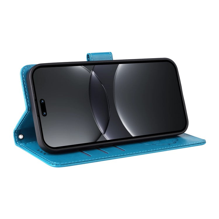 For Huawei nova 13 Pro 5G Leather Case Butterfly Floral Imprint Wallet Stand Cover - Blue