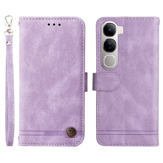 Wallet Case for vivo Y300 5G  /  Y200 5G  /  V40 Lite (Indonesia) 5G  /  4G Leather Phone Cover - Purple