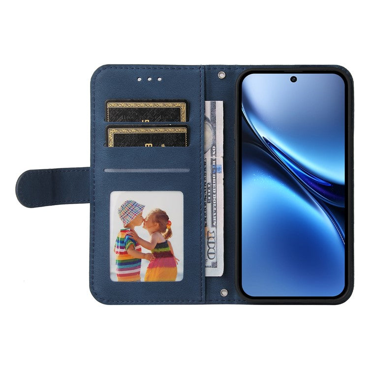 For vivo X200 5G Wallet Case Skin Touch Leather Phone Cover Tree Pattern Hardware - Blue