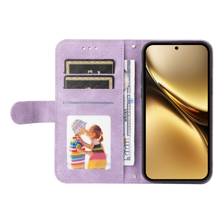 For vivo X200 Pro 5G Wallet Case Skin Touch Leather Phone Cover Tree Pattern Hardware - Purple