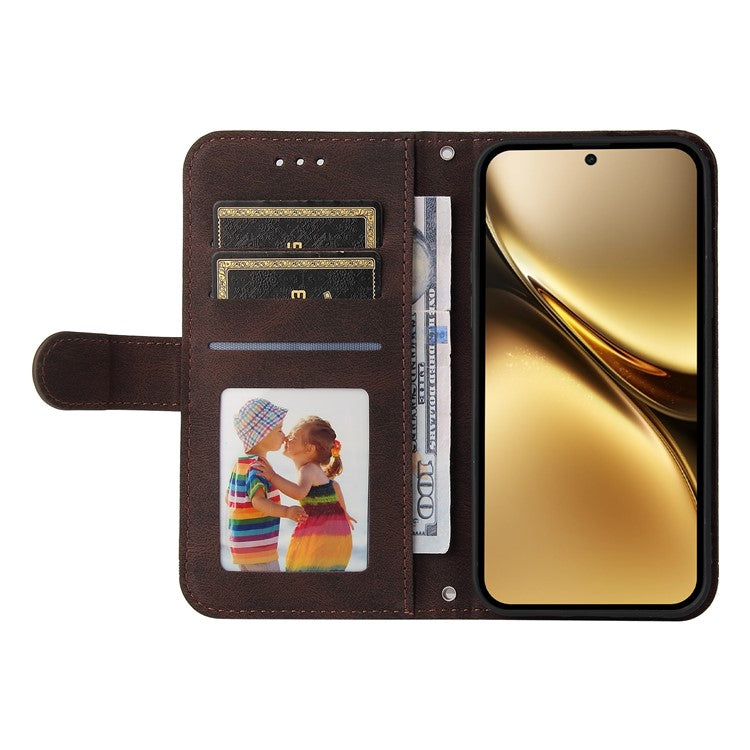 For vivo X200 Pro 5G Wallet Case Skin Touch Leather Phone Cover Tree Pattern Hardware - Brown