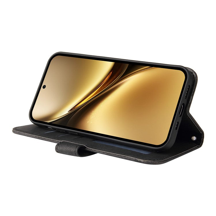 For vivo X200 Pro 5G Wallet Case Skin Touch Leather Phone Cover Tree Pattern Hardware - Black