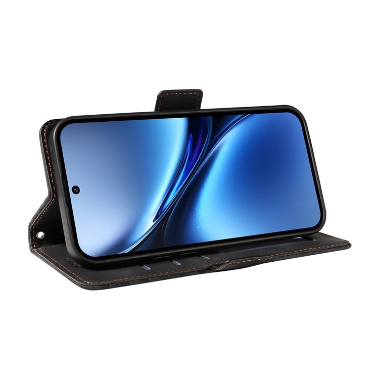 For vivo X200 5G Case PU Leather Phone Cover Rhombus Starry Imprinted - Black