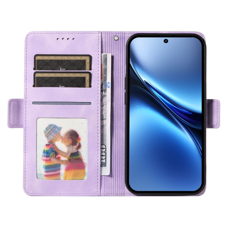 For vivo X200 5G Case PU Leather Phone Cover Rhombus Starry Imprinted - Purple