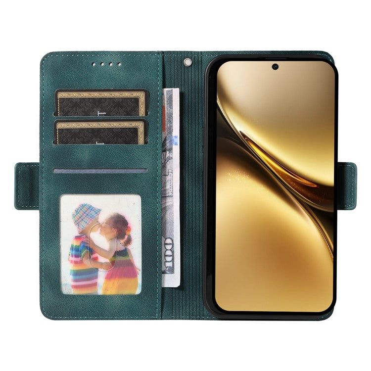 For vivo X200 Pro 5G Case PU Leather Phone Cover Rhombus Starry Imprinted - Green