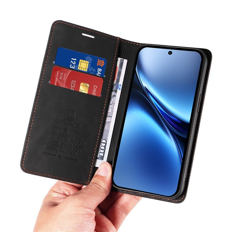 BETOPNICE 003 For vivo X200 5G Wallet Case Leather Phone Cover with Stand - Black