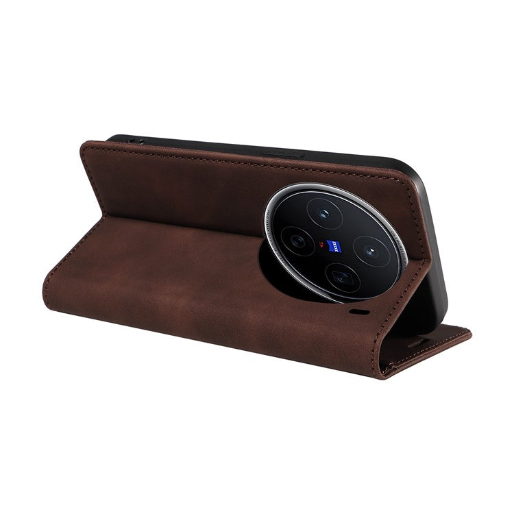 BETOPNICE 003 For vivo X200 5G Wallet Case Leather Phone Cover with Stand - Brown