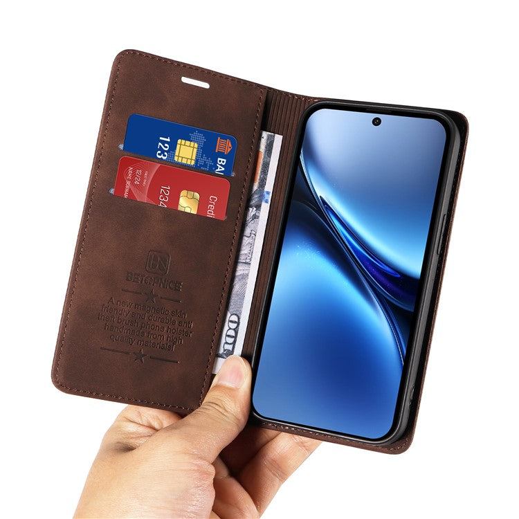 BETOPNICE 003 For vivo X200 5G Wallet Case Leather Phone Cover with Stand - Brown