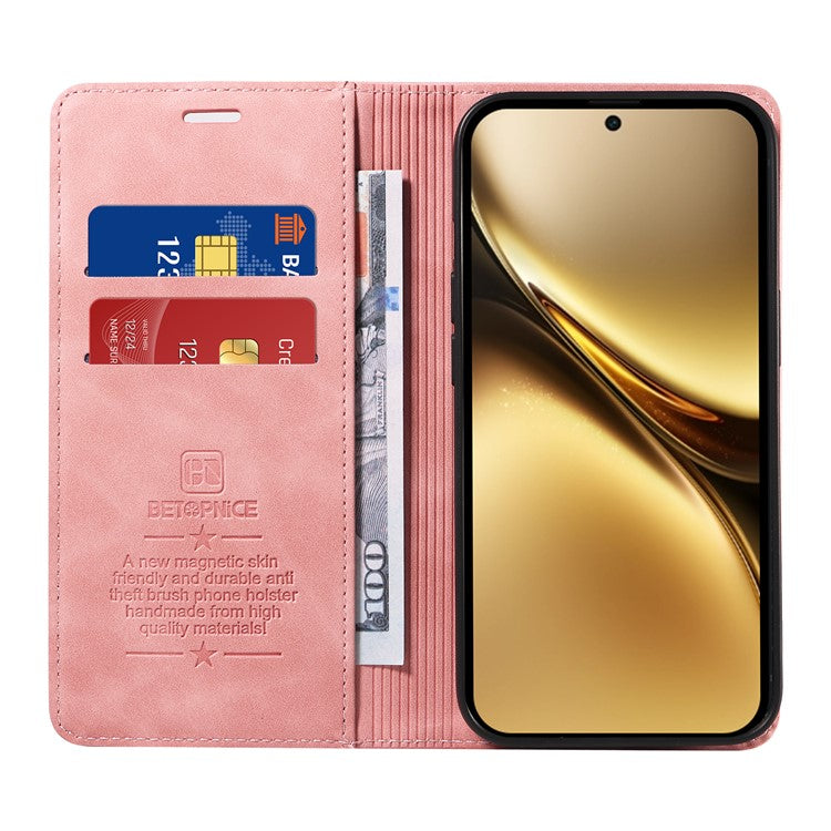 BETOPNICE 003 For vivo X200 Pro 5G Wallet Case Leather Phone Cover with Stand - Pink