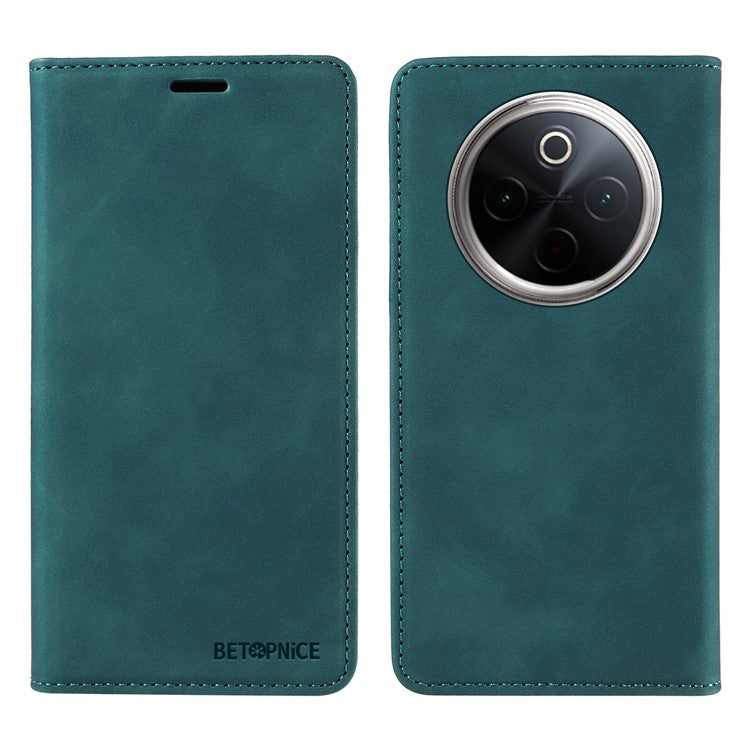 BETOPNICE 003 For vivo Y300 Pro 5G Wallet Case Leather Phone Cover with Stand - Green