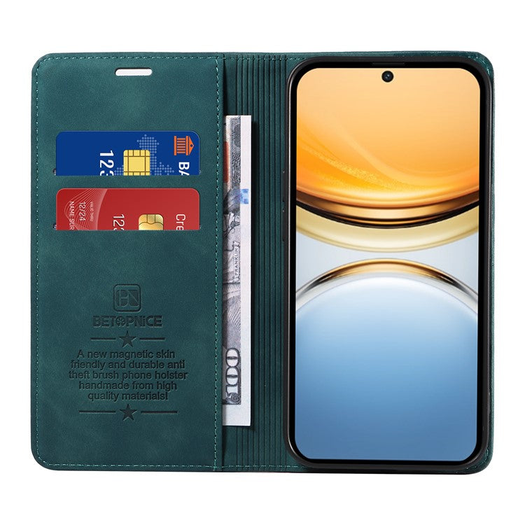 BETOPNICE 003 For vivo Y300 Pro 5G Wallet Case Leather Phone Cover with Stand - Green