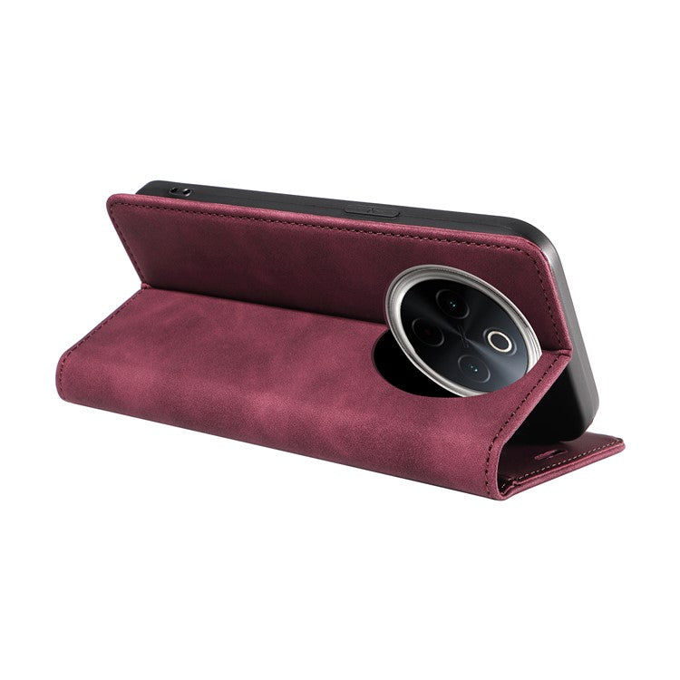 BETOPNICE 003 For vivo Y300 Pro 5G Wallet Case Leather Phone Cover with Stand - Red