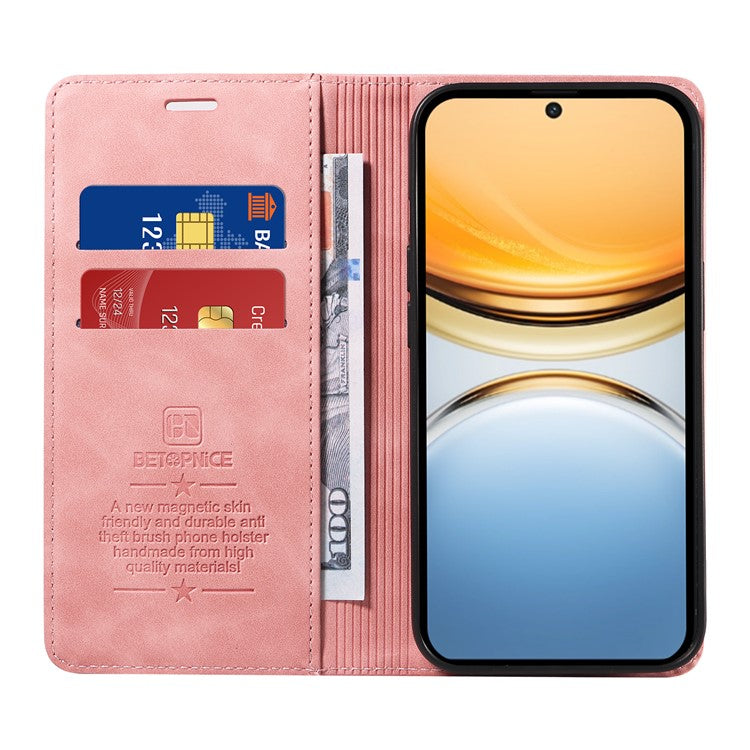 BETOPNICE 003 For vivo Y300 Pro 5G Wallet Case Leather Phone Cover with Stand - Pink