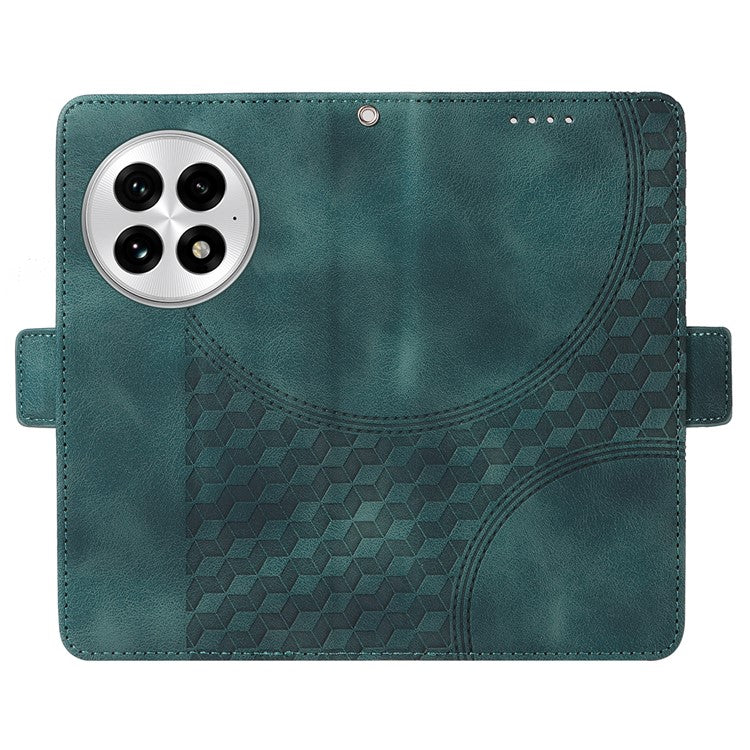 For OnePlus 13 Case PU Leather Phone Cover Rhombus Starry Imprinted - Green
