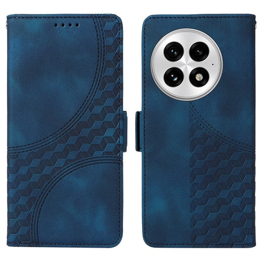 For OnePlus 13 Case PU Leather Phone Cover Rhombus Starry Imprinted - Blue