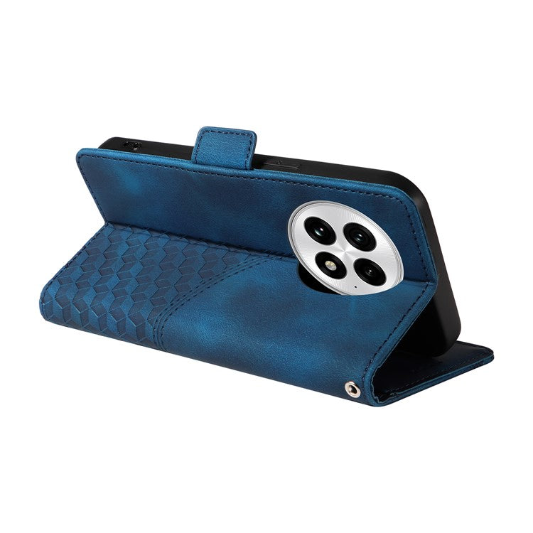 For OnePlus 13 Case PU Leather Phone Cover Rhombus Starry Imprinted - Blue