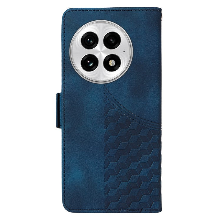 For OnePlus 13 Case PU Leather Phone Cover Rhombus Starry Imprinted - Blue