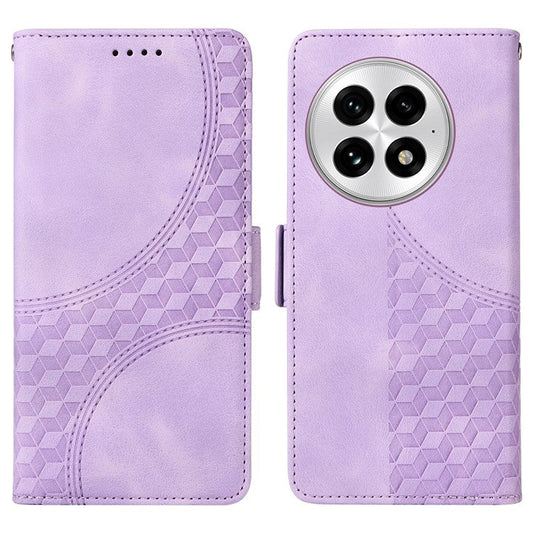 For OnePlus 13 Case PU Leather Phone Cover Rhombus Starry Imprinted - Purple