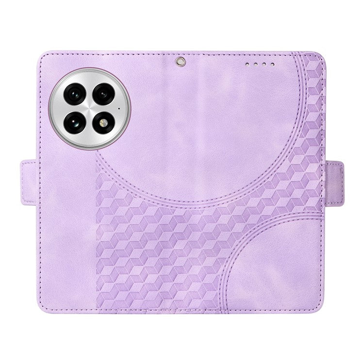 For OnePlus 13 Case PU Leather Phone Cover Rhombus Starry Imprinted - Purple