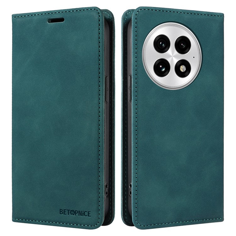 BETOPNICE 003 For OnePlus 13 Wallet Case Leather Phone Cover with Stand - Green