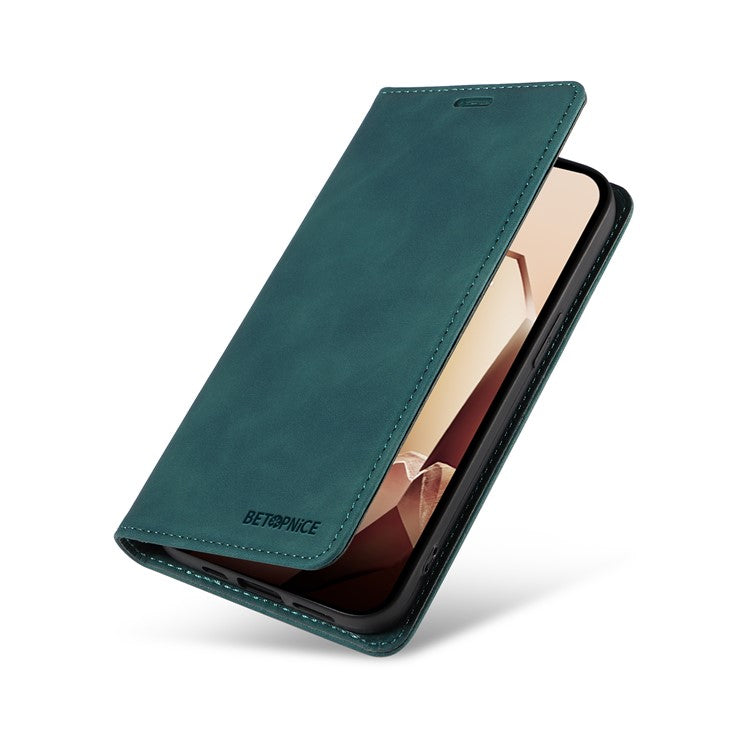 BETOPNICE 003 For OnePlus 13 Wallet Case Leather Phone Cover with Stand - Green