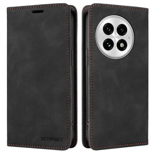 BETOPNICE 003 For OnePlus 13 Wallet Case Leather Phone Cover with Stand - Black