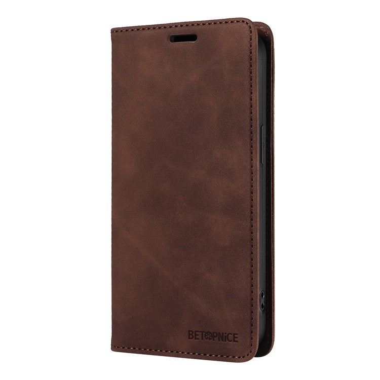 BETOPNICE 003 For OnePlus 13 Wallet Case Leather Phone Cover with Stand - Brown