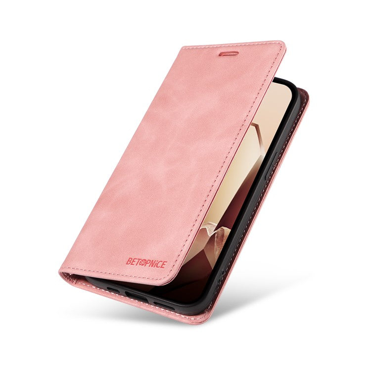 BETOPNICE 003 For OnePlus 13 Wallet Case Leather Phone Cover with Stand - Pink