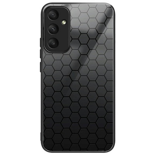 For Samsung Galaxy S24 FE Case Tempered Glass TPU Drop-Proof Phone Cover Pattern Printing - Honeycomb