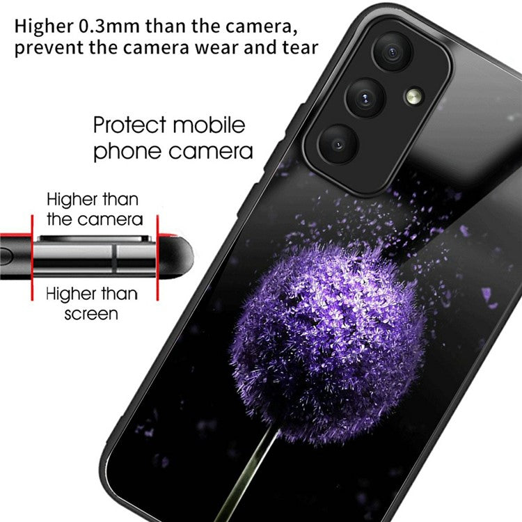 For Samsung Galaxy S24 FE Case Tempered Glass TPU Drop-Proof Phone Cover Pattern Printing - Dandelion
