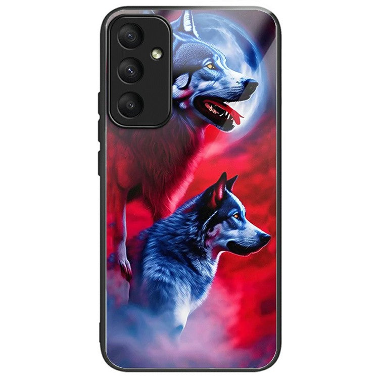For Samsung Galaxy A26 5G Case Tempered Glass TPU Drop-Proof Phone Cover Pattern Printing - Wolf