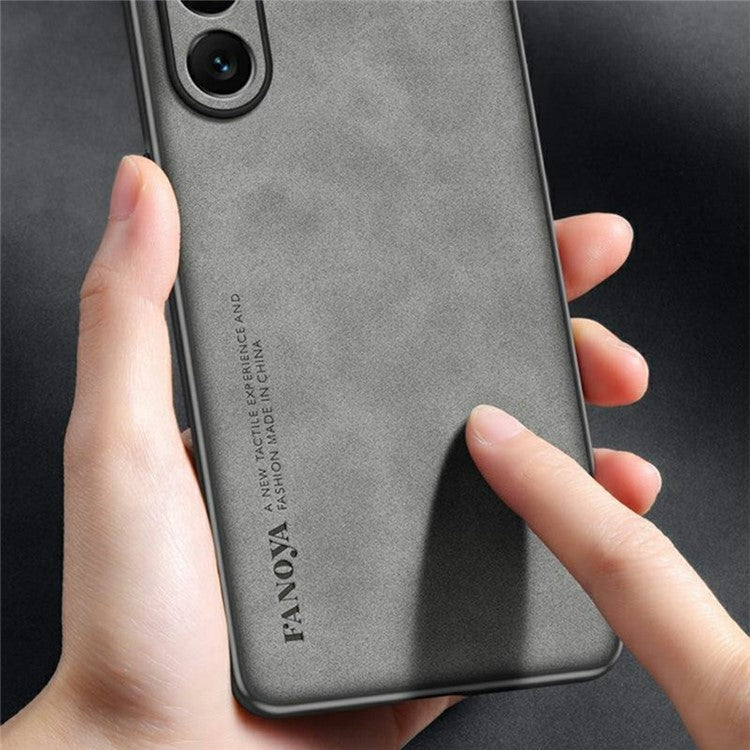 For Samsung Galaxy A26 5G Case Suede Leather Texture TPU + PU Phone Back Cover - Brown