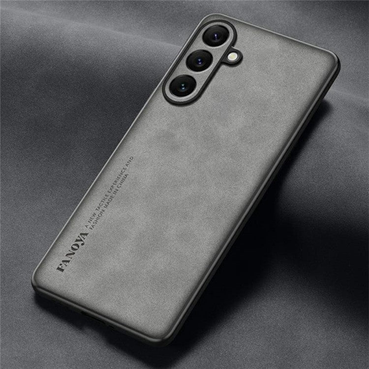 For Samsung Galaxy A26 5G Case Suede Leather Texture TPU + PU Phone Back Cover - Brown