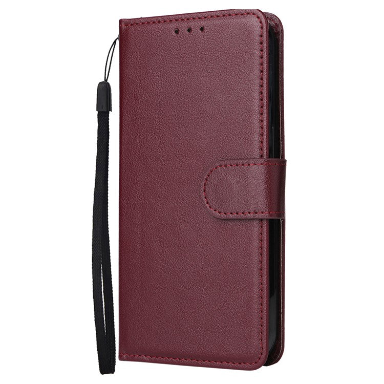 Wallet Phone Case for Oppo A3 4G / 5G / A3x 4G / 5G (India) / A60 5G / A40 4G PU Leather Cover - Wine Red